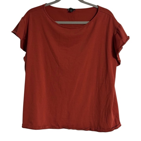 Ann Taylor Terracotta Short Flutter-Sleeve Top - Picture 1 of 4